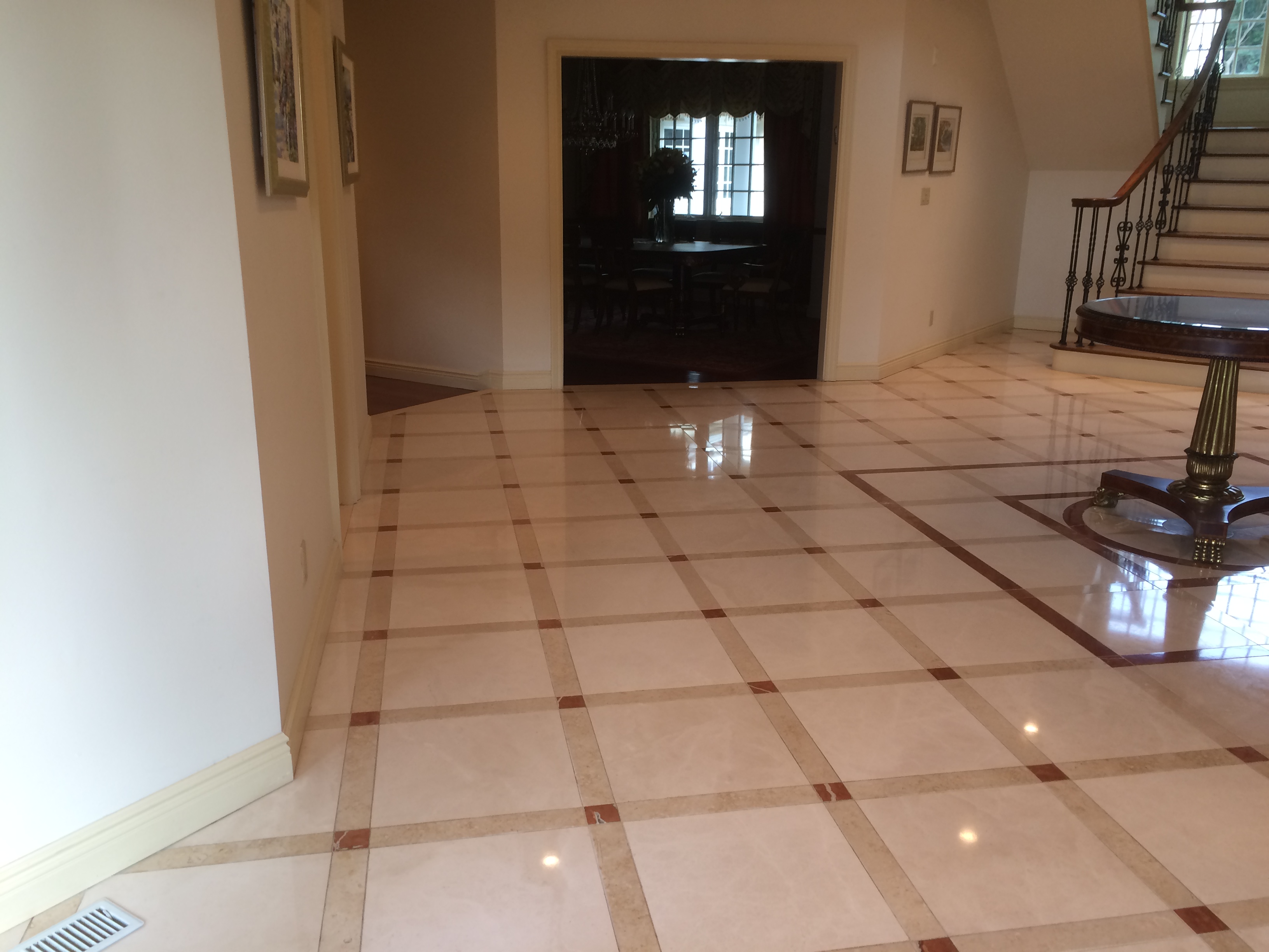 Marble Foyer Clean - Polish Only - Oldstonerestoration
