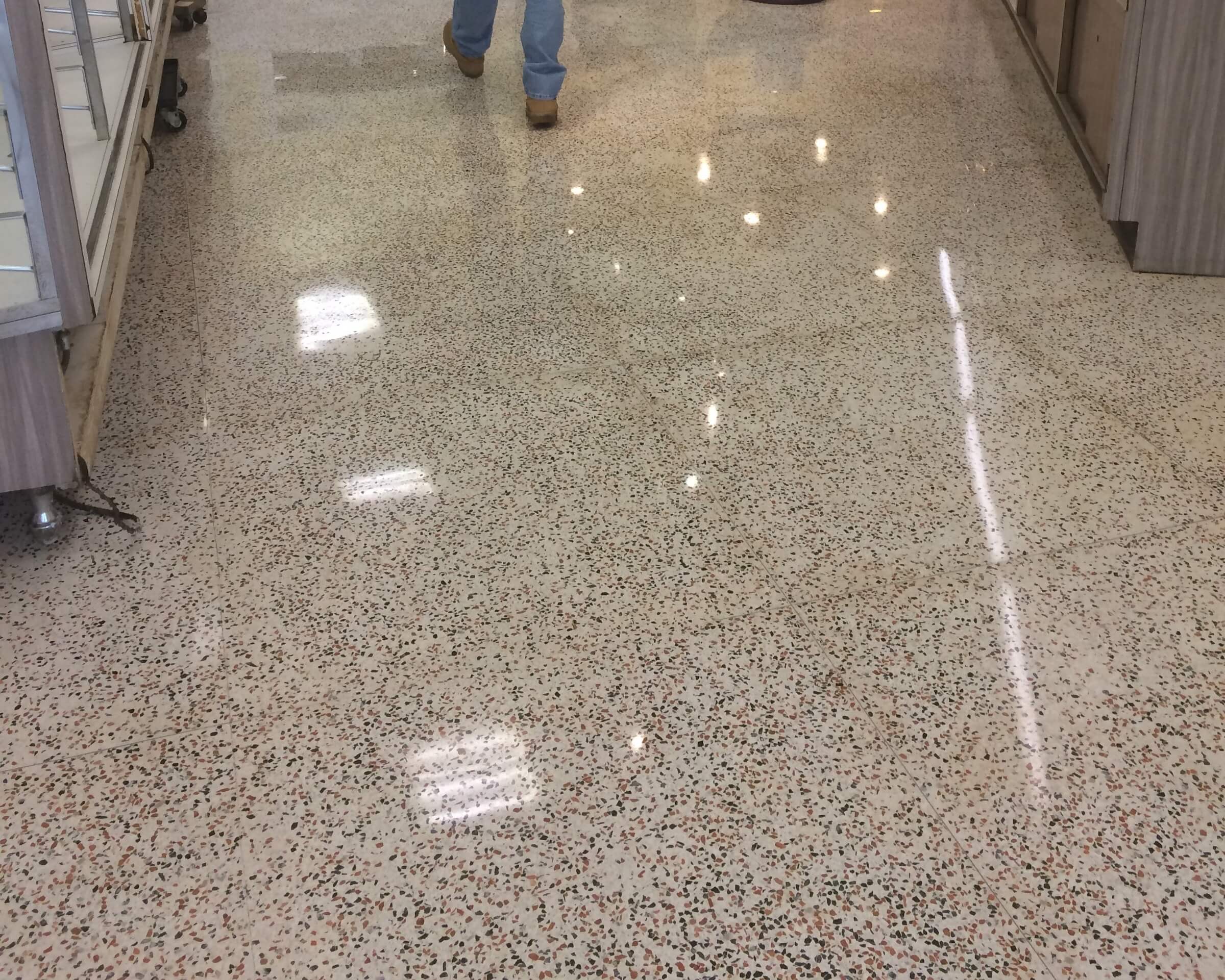 Terrazzo Floor Restoration Mechanical Polish - Oldstonerestoration