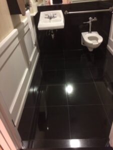 Bathroom Black Granite Floor Restoration