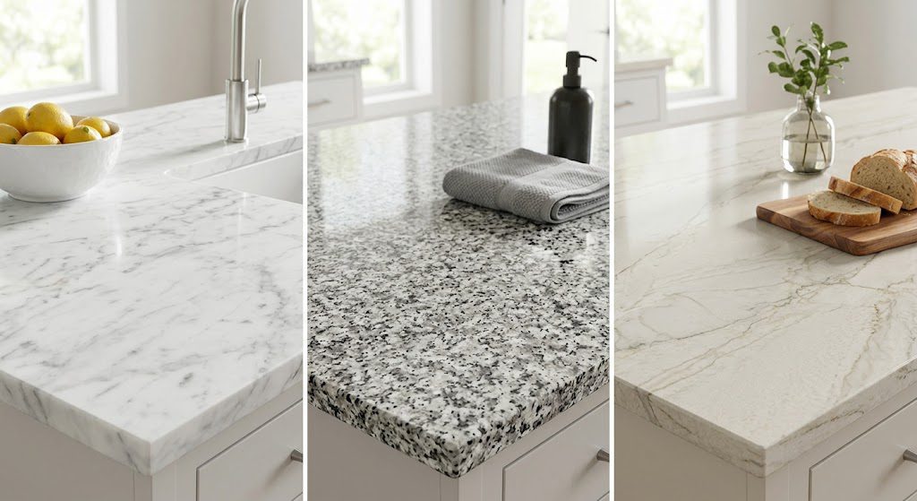 Quartzite vs Marble vs Granite: Pros, Cons & Comparison Guide